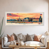 Volzhsky Russia Travel Art, City Art, Framed Canvas Print or Metal Wall Art, Europe Travel Poster, Panoramic Wall Art, Extra Wide Wall Art