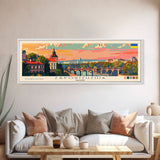 Zaporizhzhia Ukraine Panoramic Travel Poster, Framed Canvas Print or Metal Wall Art, Travel Art, Home Decor, Panoramic Painting, Midcentury Art