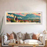 Zilina Slovakia Panoramic Travel Poster, Framed Canvas Print or Metal Wall Art, Travel Art, Home Decor, Panoramic Painting, Midcentury Art