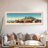 Badajoz Spain Wall Art, Panoramic Travel Poster, Panoramic Framed Canvas Print, City Wall Art, Wall Hanging Home Decor, Travel Art