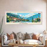 Cazin Bosnia Travel Art, City Art, Framed Canvas Print or Metal Wall Art, Europe Travel Poster, Panoramic Wall Art, Extra Wide Wall Art