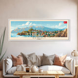 Denizli Turkey Wall Art, Panoramic Travel Poster, Panoramic Framed Canvas Print, City Wall Art, Wall Hanging Home Decor, Travel Art