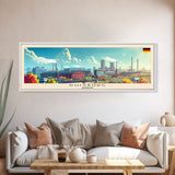 Duisburg Germany  Wall Art, Panoramic Travel Poster, Panoramic Framed Canvas Print, City Wall Art, Wall Hanging Home Decor, Travel Art