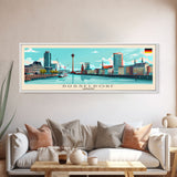 Dusseldorf Germany Travel Art, City Art, Framed Canvas Print or Metal Wall Art, Europe Travel Poster, Panoramic Wall Art, Extra Wide Wall Art