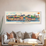 Gothenburg Sweden Travel Art, City Art, Framed Canvas Print or Metal Wall Art, Europe Travel Poster, Panoramic Wall Art, Extra Wide Wall Art