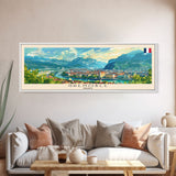 Grenoble France Travel Print Wall Art, Panoramic City Art, Travel Art, Wall Decor, Vacation Gift, Framed Canvas Print Or Metal Art