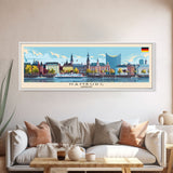 Hamburg Germany Travel Print Wall Art, Panoramic City Art, Travel Art, Wall Decor, Vacation Gift, Framed Canvas Print Or Metal Art