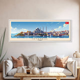 Istanbul Turkey Travel Print Wall Art, Panoramic City Art, Travel Art, Wall Decor, Vacation Gift, Framed Canvas Print Or Metal Art