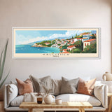 Kallithea Greece Travel Art, City Art, Framed Canvas Print or Metal Wall Art, Europe Travel Poster, Panoramic Wall Art, Extra Wide Wall Art