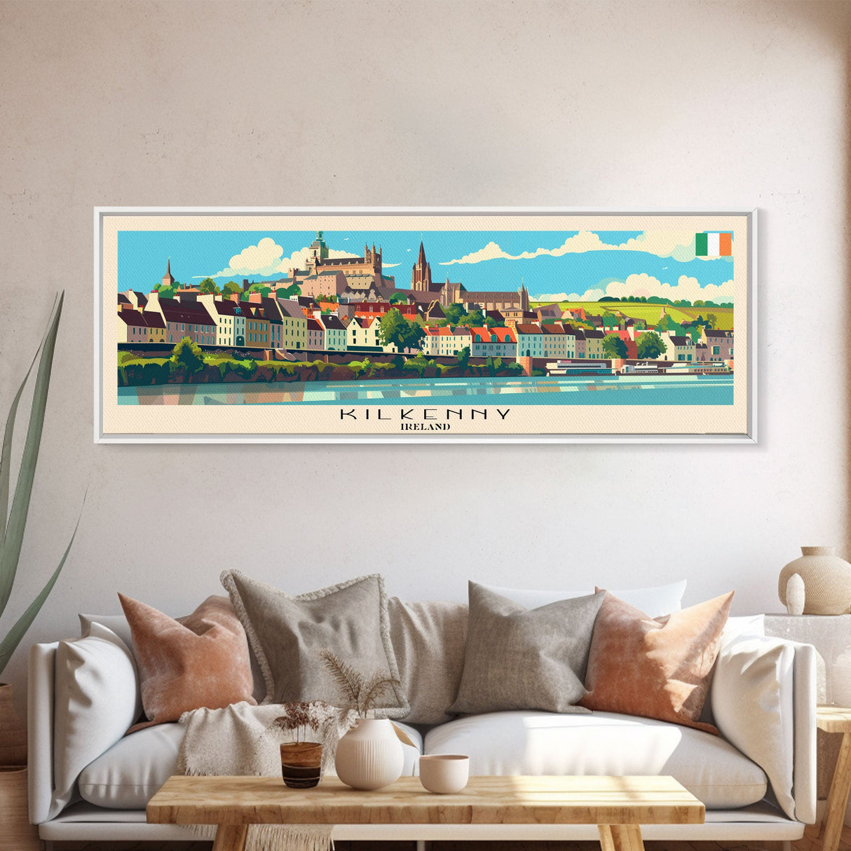 Kilkenny Ireland Travel Print Wall Art, Panoramic City Art, Travel Art, Wall Decor, Vacation Gift, Framed Canvas Print Or Metal Art