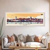 Klaipda Lithuania Wall Art, Panoramic Travel Poster, Panoramic Framed Canvas Print, City Wall Art, Wall Hanging Home Decor, Travel Art