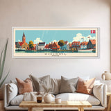 Kolding Denmark Travel Print Wall Art, Panoramic City Art, Travel Art, Wall Decor, Vacation Gift, Framed Canvas Print Or Metal Art