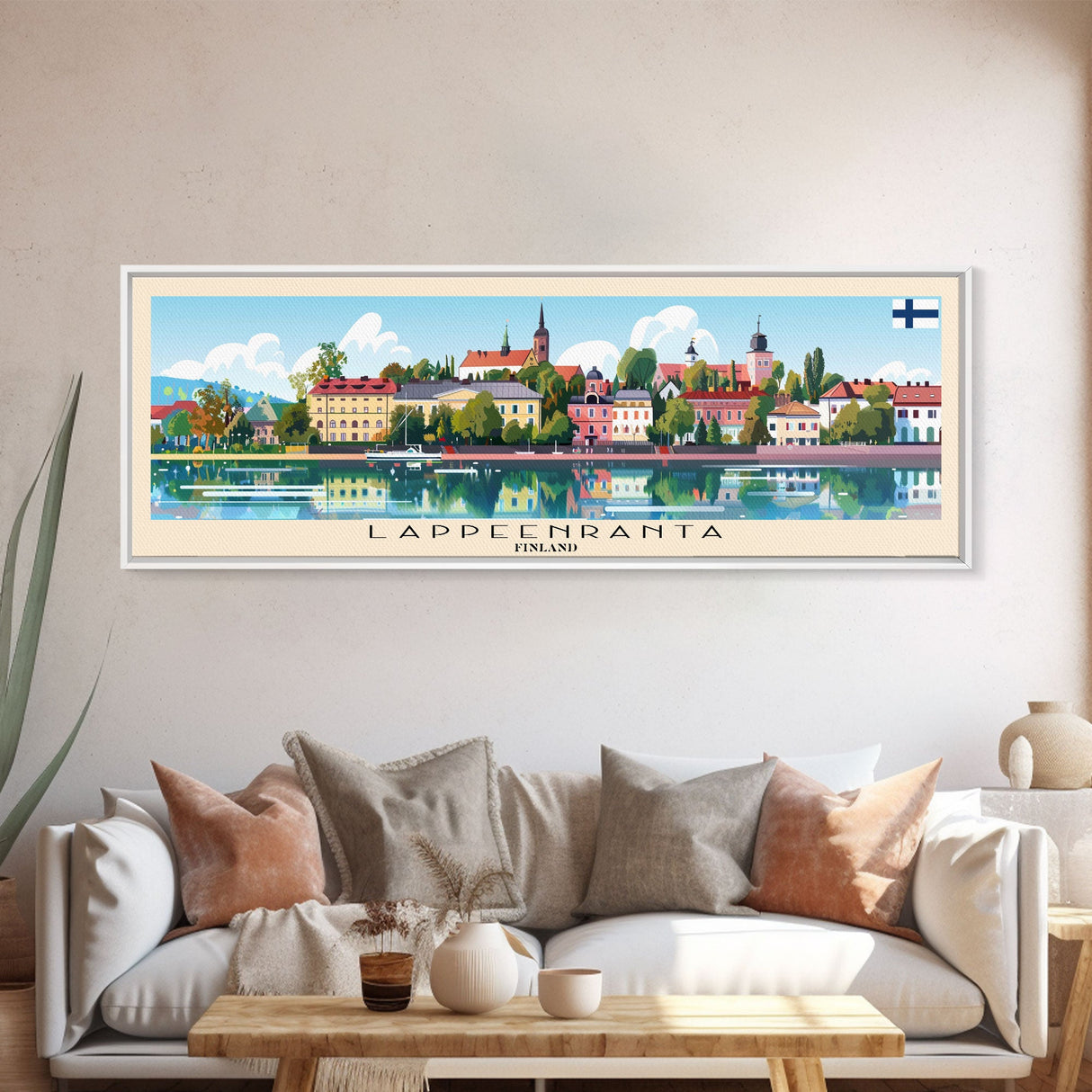 Lappeenranta Finland Wall Art, Panoramic Travel Poster, Panoramic Framed Canvas Print, City Wall Art, Wall Hanging Home Decor, Travel Art