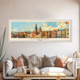 Logrońo Spain Travel Art, City Art, Framed Canvas Print or Metal Wall Art, Europe Travel Poster, Panoramic Wall Art, Extra Wide Wall Art