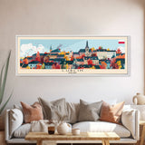 Lublin Poland Travel Print Wall Art, Panoramic City Art, Travel Art, Wall Decor, Vacation Gift, Framed Canvas Print Or Metal Art