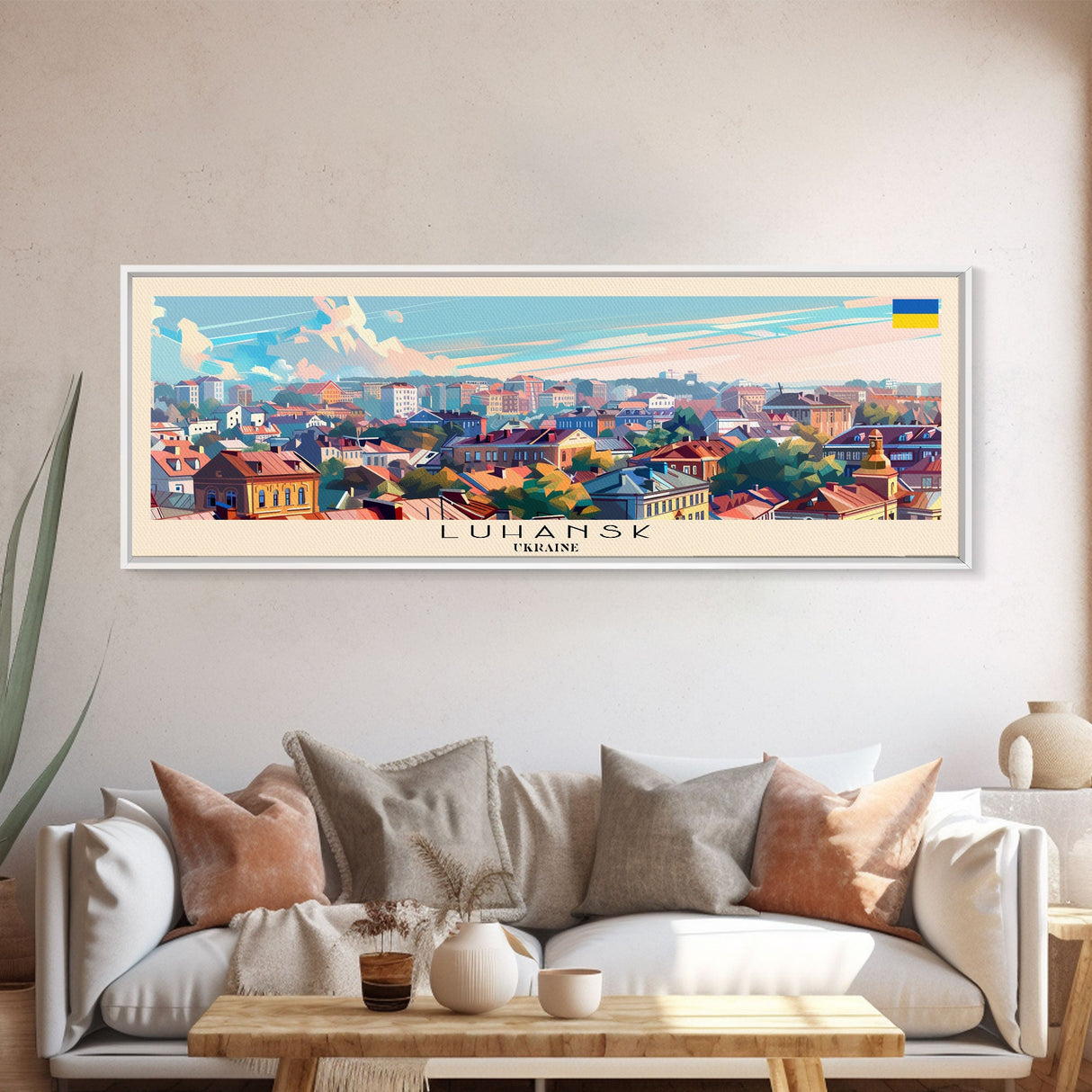 Luhansk Ukraine Wall Art, Panoramic Travel Poster, Panoramic Framed Canvas Print, City Wall Art, Wall Hanging Home Decor, Travel Art