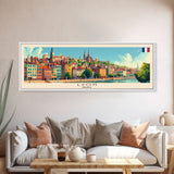 Lyon France Travel Print Wall Art, Panoramic City Art, Travel Art, Wall Decor, Vacation Gift, Framed Canvas Print Or Metal Art