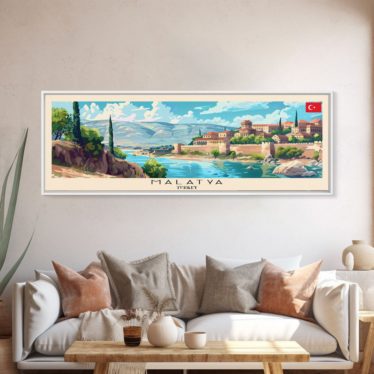 Malatya Turkey Travel Print Wall Art, Panoramic City Art, Travel Art, Wall Decor, Vacation Gift, Framed Canvas Print Or Metal Art