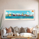 Malmo Sweden Travel Art, City Art, Framed Canvas Print or Metal Wall Art, Europe Travel Poster, Panoramic Wall Art, Extra Wide Wall Art