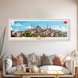 Manisa Turkey Wall Art, Panoramic Travel Poster, Panoramic Framed Canvas Print, City Wall Art, Wall Hanging Home Decor, Travel Art