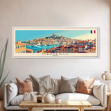 Marseille France Travel Print Wall Art, Panoramic City Art, Travel Art, Wall Decor, Vacation Gift, Framed Canvas Print Or Metal Art