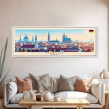 Munich Germany Wall Art, Panoramic Travel Poster, Panoramic Framed Canvas Print, City Wall Art, Wall Hanging Home Decor, Travel Art