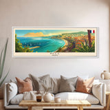 Nice France Travel Art, City Art, Framed Canvas Print or Metal Wall Art, Europe Travel Poster, Panoramic Wall Art, Extra Wide Wall Art