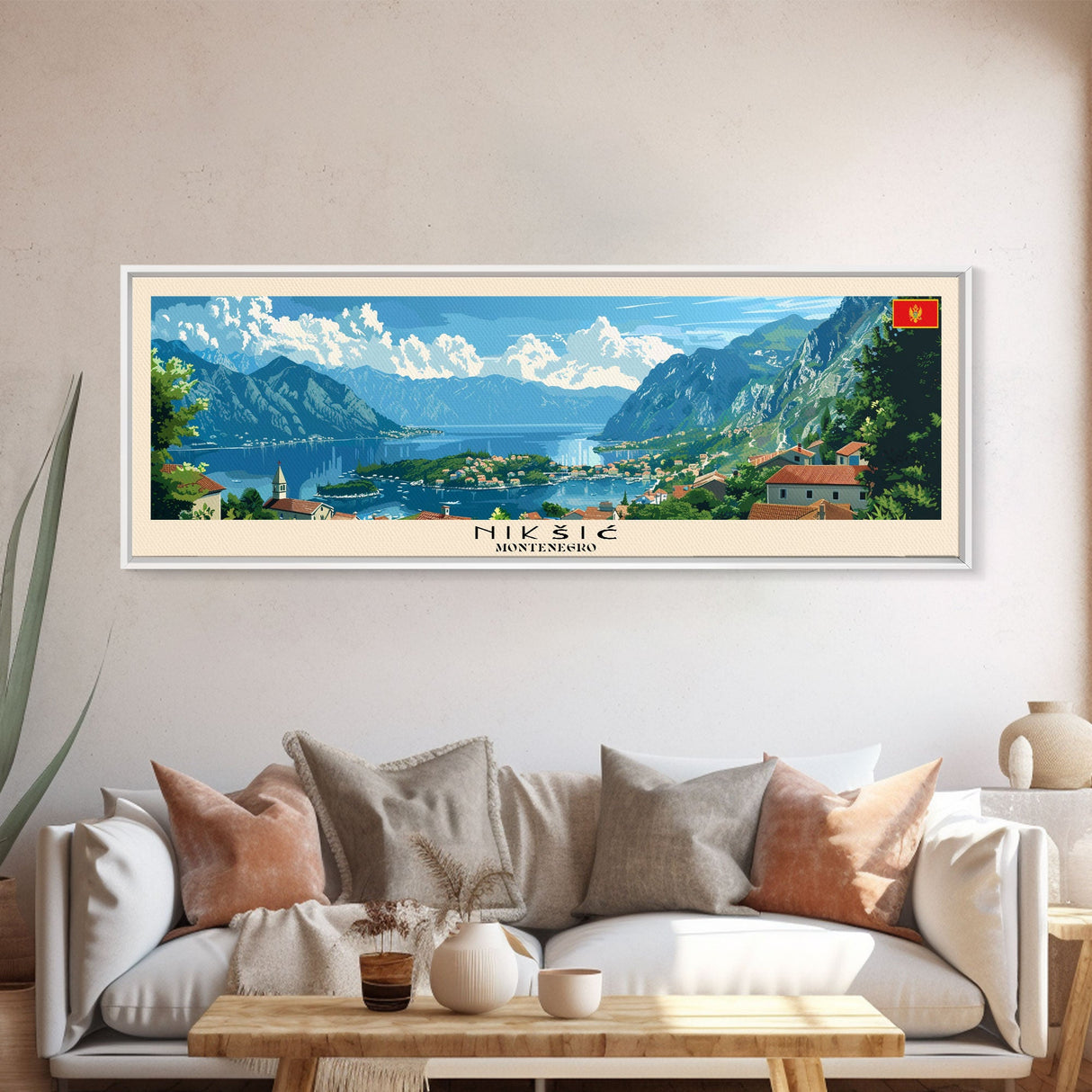 Niksic Montenegro Travel Print Wall Art, Panoramic City Art, Travel Art, Wall Decor, Vacation Gift, Framed Canvas Print Or Metal Art