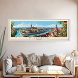 Nuremberg Germany Travel Art, City Art, Framed Canvas Print or Metal Wall Art, Europe Travel Poster, Panoramic Wall Art, Extra Wide Wall Art