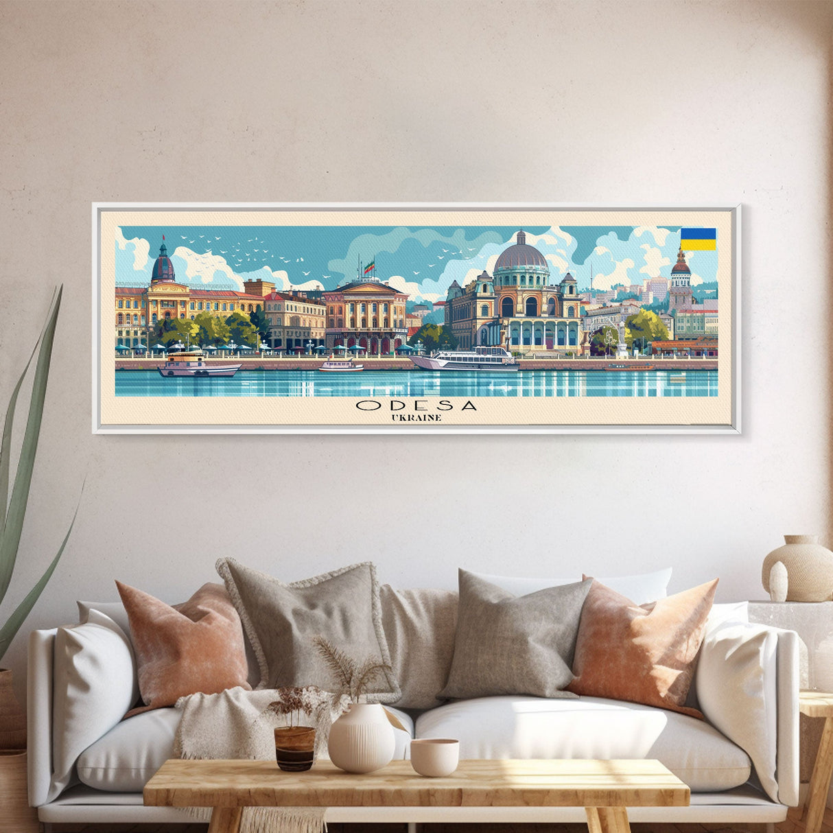 Odesa Ukraine Travel Print Wall Art, Panoramic City Art, Travel Art, Wall Decor, Vacation Gift, Framed Canvas Print Or Metal Art