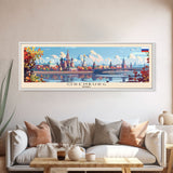 Orenburg Russia Panoramic Travel Poster, Framed Canvas Print or Metal Wall Art, Travel Art, Home Decor, Panoramic Painting, Midcentury Art