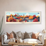 Oulu Finland Travel Print Wall Art, Panoramic City Art, Travel Art, Wall Decor, Vacation Gift, Framed Canvas Print Or Metal Art