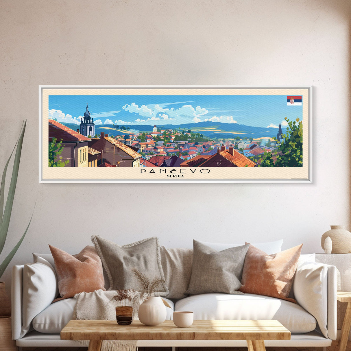 Pancevo Serbia Wall Art, Panoramic Travel Poster, Panoramic Framed Canvas Print, City Wall Art, Wall Hanging Home Decor, Travel Art