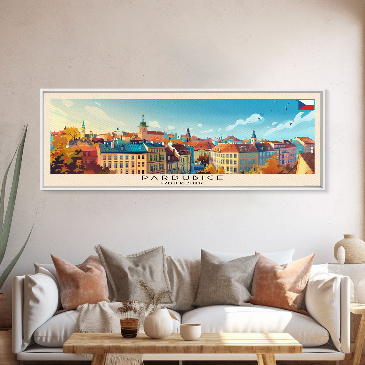 Pardubice Czech Republic Travel Art, City Art, Framed Canvas Print or Metal Wall Art, Europe Travel Poster, Panoramic Wall Art, Extra Wide Wall Art