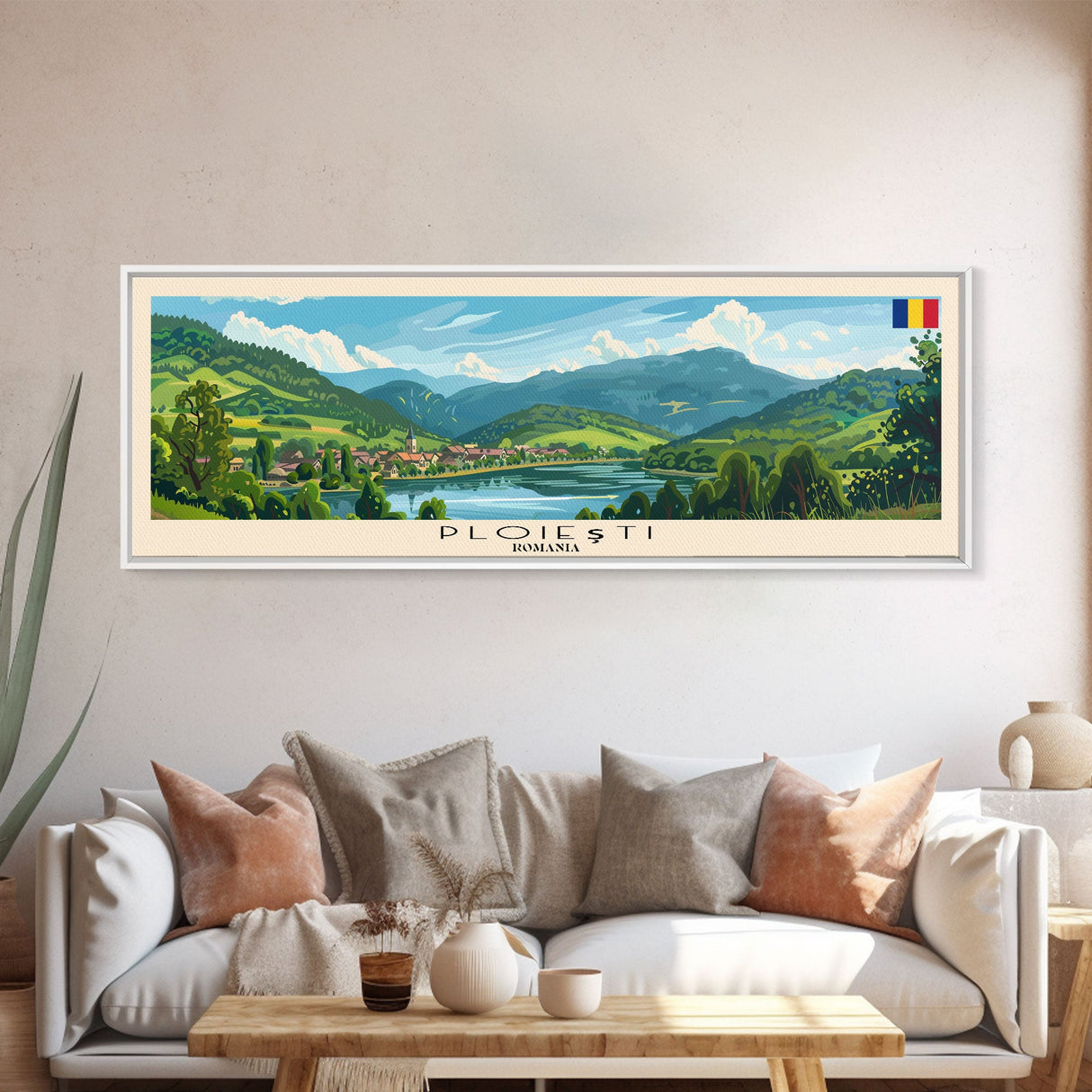 Ploiesti Romania Travel Print Wall Art, Panoramic City Art, Travel Art, Wall Decor, Vacation Gift, Framed Canvas Print Or Metal Art