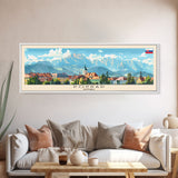 Poprad Slovakia Travel Print Wall Art, Panoramic City Art, Travel Art, Wall Decor, Vacation Gift, Framed Canvas Print Or Metal Art