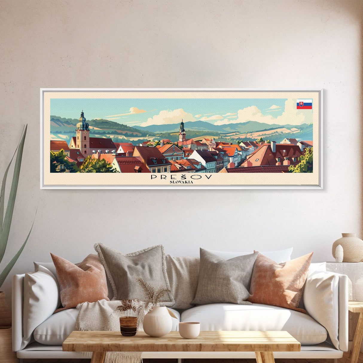 Presov Slovakia Wall Art, Panoramic Travel Poster, Panoramic Framed Canvas Print, City Wall Art, Wall Hanging Home Decor, Travel Art