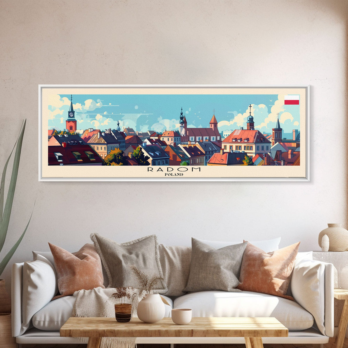 Radom Poland Travel Print Wall Art, Panoramic City Art, Travel Art, Wall Decor, Vacation Gift, Framed Canvas Print Or Metal Art