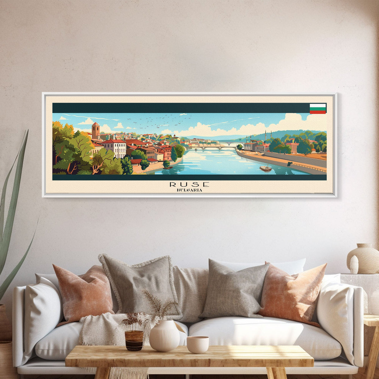 Ruse Bulgaria Travel Print Wall Art, Panoramic City Art, Travel Art, Wall Decor, Vacation Gift, Framed Canvas Print Or Metal Art