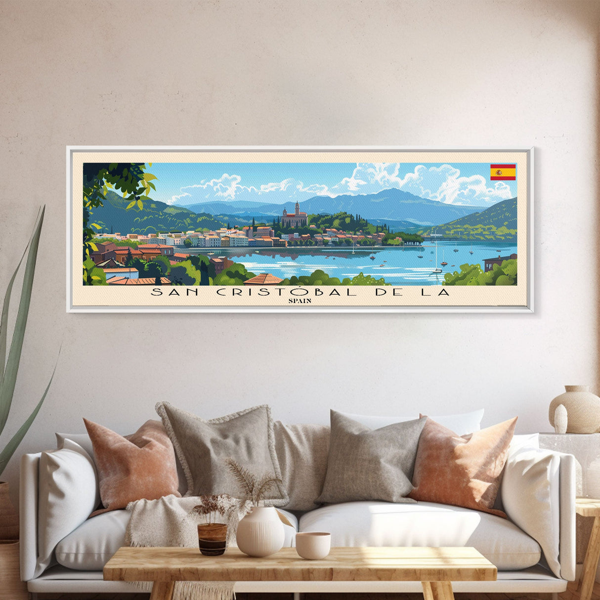 San Cristobal De la Laguna Spain Travel Art, City Art, Framed Canvas Print or Metal Wall Art, Europe Travel Poster, Panoramic Wall Art, Extra Wide Wall Art