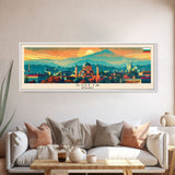 Sofia Bulgaria  Wall Art, Panoramic Travel Poster, Panoramic Framed Canvas Print, City Wall Art, Wall Hanging Home Decor, Travel Art