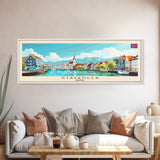 Stavanger Norway Travel Art, City Art, Framed Canvas Print or Metal Wall Art, Europe Travel Poster, Panoramic Wall Art, Extra Wide Wall Art