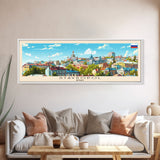 Stavropol Russia Panoramic Travel Poster, Framed Canvas Print or Metal Wall Art, Travel Art, Home Decor, Panoramic Painting, Midcentury Art