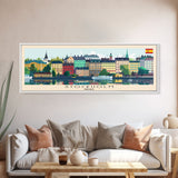 Stockholm Sweden Travel Art, City Art, Framed Canvas Print or Metal Wall Art, Europe Travel Poster, Panoramic Wall Art, Extra Wide Wall Art