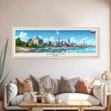 Surgut Russia Panoramic Travel Poster, Framed Canvas Print or Metal Wall Art, Travel Art, Home Decor, Panoramic Painting, Midcentury Art