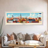 Tartu Estonia Wall Art, Panoramic Travel Poster, Panoramic Framed Canvas Print, City Wall Art, Wall Hanging Home Decor, Travel Art