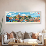 Tbilisi Georgia Travel Art, City Art, Framed Canvas Print or Metal Wall Art, Europe Travel Poster, Panoramic Wall Art, Extra Wide Wall Art