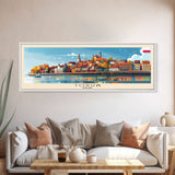 Torun Poland Travel Art, City Art, Framed Canvas Print or Metal Wall Art, Europe Travel Poster, Panoramic Wall Art, Extra Wide Wall Art