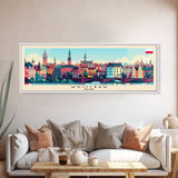 Wroclaw Poland Travel Print Wall Art, Panoramic City Art, Travel Art, Wall Decor, Vacation Gift, Framed Canvas Print Or Metal Art