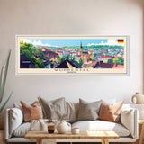 Wuppertal Germany Travel Art, City Art, Framed Canvas Print or Metal Wall Art, Europe Travel Poster, Panoramic Wall Art, Extra Wide Wall Art